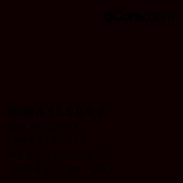 カラーコード: RGBA 13.5 0 0 0 | qconv.com