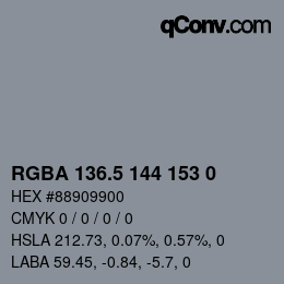 Color code: RGBA 136.5 144 153 0 | qconv.com