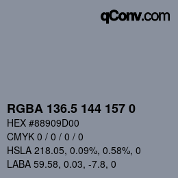 Color code: RGBA 136.5 144 157 0 | qconv.com