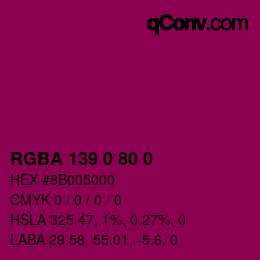 Farbcode: RGBA 139 0 80 0 | qconv.com