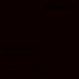 Color code: RGBA 13 0 0 0 | qconv.com