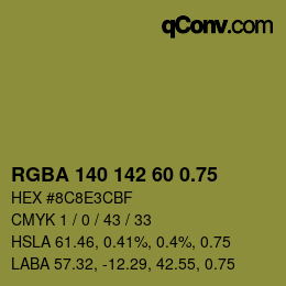 颜色代码: RGBA 140 142 60 0.75 | qconv.com