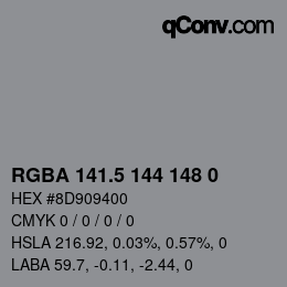 颜色代码: RGBA 141.5 144 148 0 | qconv.com