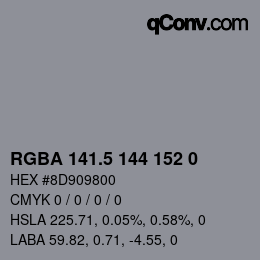 Código de color: RGBA 141.5 144 152 0 | qconv.com