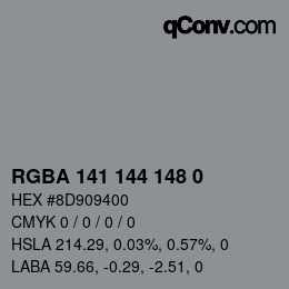 Color code: RGBA 141 144 148 0 | qconv.com