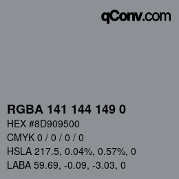 Color code: RGBA 141 144 149 0 | qconv.com