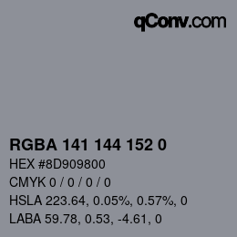 Farbcode: RGBA 141 144 152 0 | qconv.com