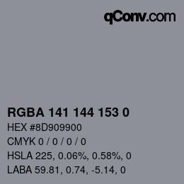 Código de color: RGBA 141 144 153 0 | qconv.com