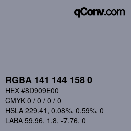 Color code: RGBA 141 144 158 0 | qconv.com