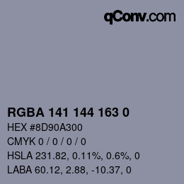 Color code: RGBA 141 144 163 0 | qconv.com