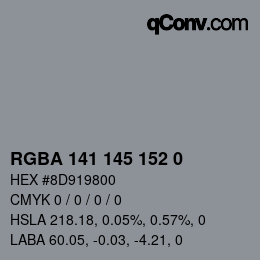 Color code: RGBA 141 145 152 0 | qconv.com