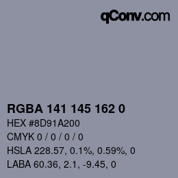 Color code: RGBA 141 145 162 0 | qconv.com