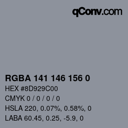 Color code: RGBA 141 146 156 0 | qconv.com