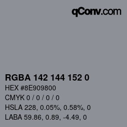 Color code: RGBA 142 144 152 0 | qconv.com