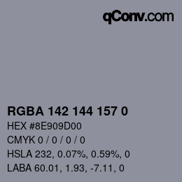 Color code: RGBA 142 144 157 0 | qconv.com