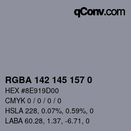 Color code: RGBA 142 145 157 0 | qconv.com