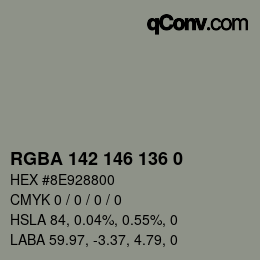 カラーコード: RGBA 142 146 136 0 | qconv.com