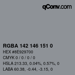 Color code: RGBA 142 146 151 0 | qconv.com