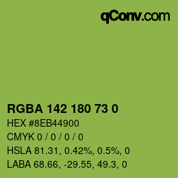 Farbcode: RGBA 142 180 73 0 | qconv.com