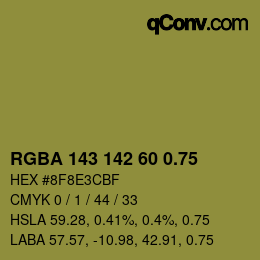 颜色代码: RGBA 143 142 60 0.75 | qconv.com