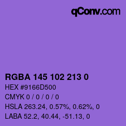 Farbcode: RGBA 145 102 213 0 | qconv.com