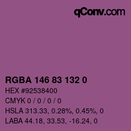 Farbcode: RGBA 146 83 132 0 | qconv.com