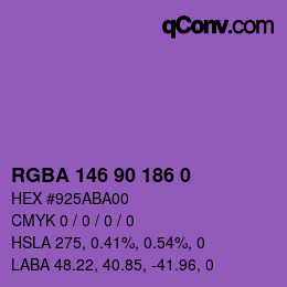 Farbcode: RGBA 146 90 186 0 | qconv.com