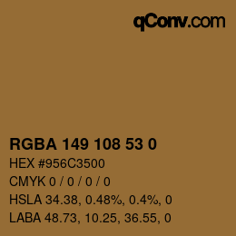 Código de color: RGBA 149 108 53 0 | qconv.com