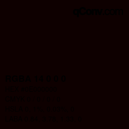 Código de color: RGBA 14 0 0 0 | qconv.com