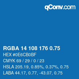 颜色代码: RGBA 14 108 176 0.75 | qconv.com