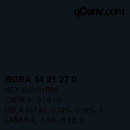 カラーコード: RGBA 14 21 27 0 | qconv.com