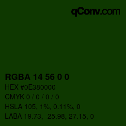 Color code: RGBA 14 56 0 0 | qconv.com