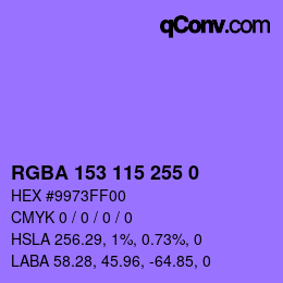 Farbcode: RGBA 153 115 255 0 | qconv.com