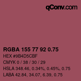 颜色代码: RGBA 155 77 92 0.75 | qconv.com