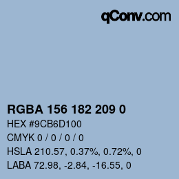 Color code: RGBA 156 182 209 0 | qconv.com
