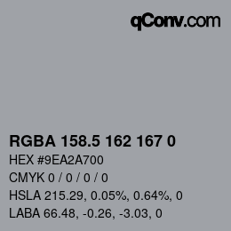 Código de color: RGBA 158.5 162 167 0 | qconv.com