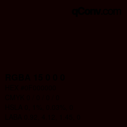 Color code: RGBA 15 0 0 0 | qconv.com