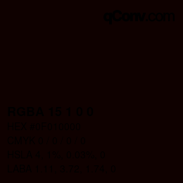 Farbcode: RGBA 15 1 0 0 | qconv.com