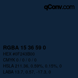 Color code: RGBA 15 36 59 0 | qconv.com