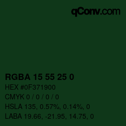 Código de color: RGBA 15 55 25 0 | qconv.com