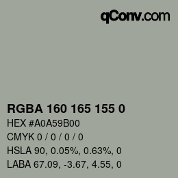 Color code: RGBA 160 165 155 0 | qconv.com