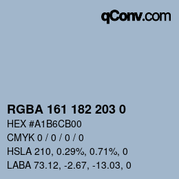 Color code: RGBA 161 182 203 0 | qconv.com