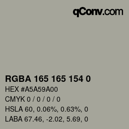Color code: RGBA 165 165 154 0 | qconv.com