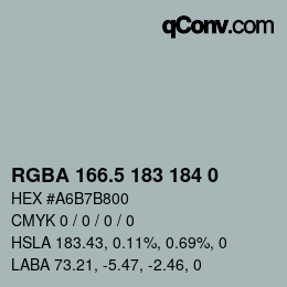 Color code: RGBA 166.5 183 184 0 | qconv.com