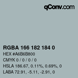 Color code: RGBA 166 182 184 0 | qconv.com