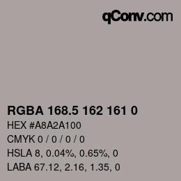 カラーコード: RGBA 168.5 162 161 0 | qconv.com