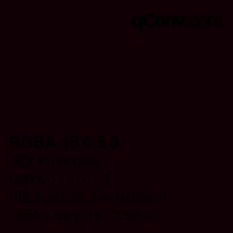 Color code: RGBA 16 0 5 0 | qconv.com