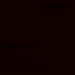 Color code: RGBA 16 1 0 0 | qconv.com