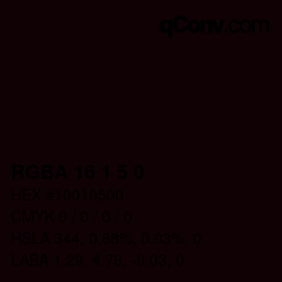 Color code: RGBA 16 1 5 0 | qconv.com