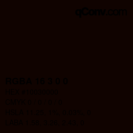 Color code: RGBA 16 3 0 0 | qconv.com